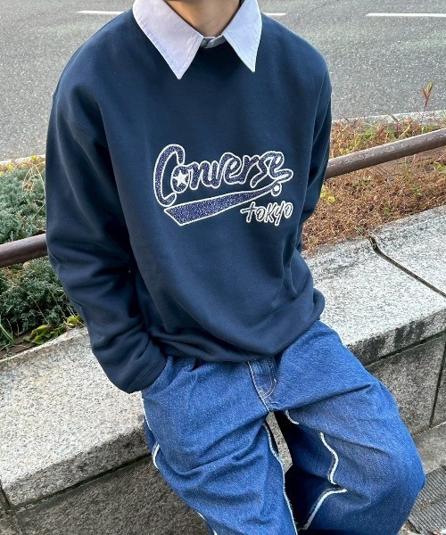 CONVERSE TOKYO トレーナー スウェット GLITTER LOGO SWEAT レディース