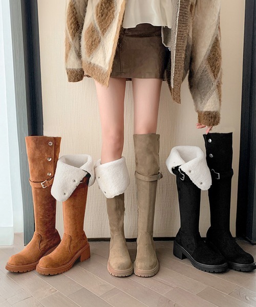 「Miniministore」 ロングブーツ 25.0cm ブラック レディース_画像2