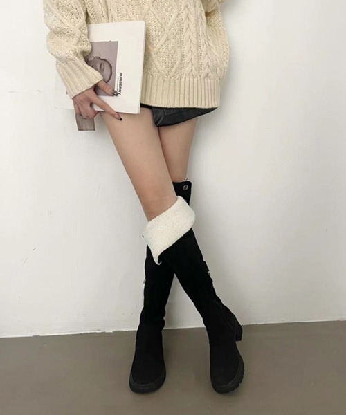 「Miniministore」 ロングブーツ 25.0cm ブラック レディース_画像5