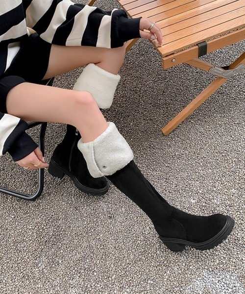 「Miniministore」 ロングブーツ 25.0cm ブラック レディース_画像7