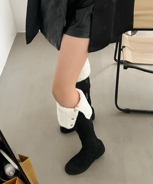 「Miniministore」 ロングブーツ 25.0cm ブラック レディース_画像8