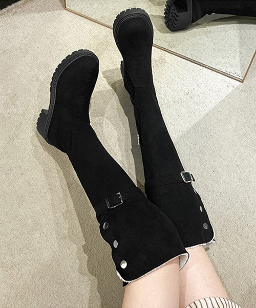「Miniministore」 ロングブーツ 25.0cm ブラック レディース_画像9