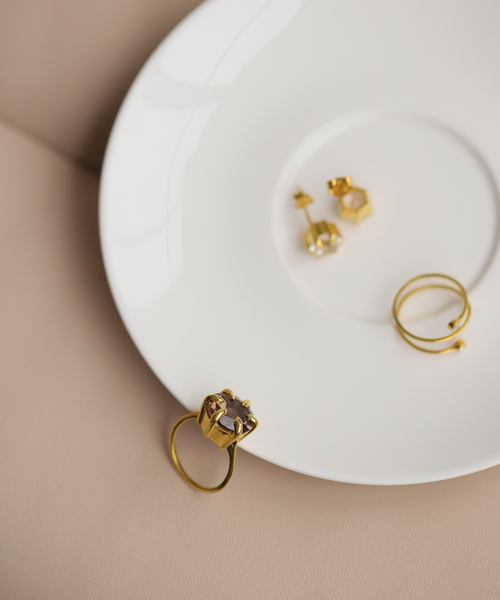 「odul」 リング FREE ブラウン レディース_画像2