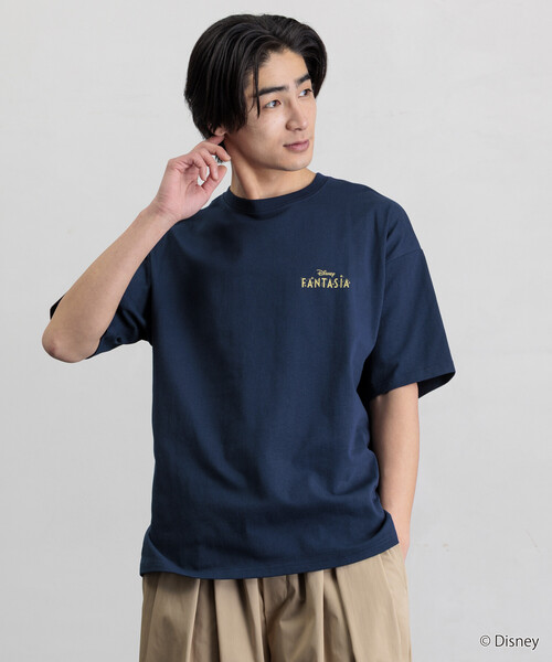 ファンタジア ミッキー プリント カットソー サイズ2 ネイビー FREAK'S STORE（フリークスストア） tシャツ 限定展開 DISNEY