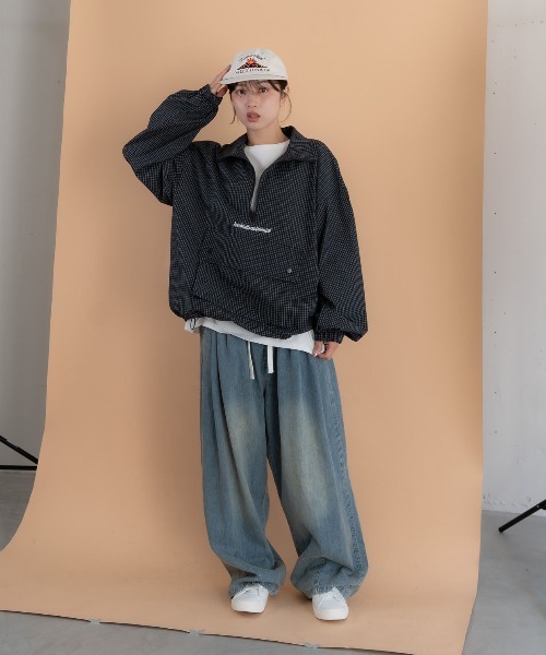 「bbO」チェック柄ハーフジップアノラック メンズ レディース_19