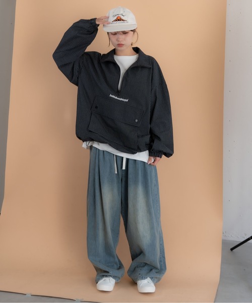 「bbO」チェック柄ハーフジップアノラック メンズ レディース_18
