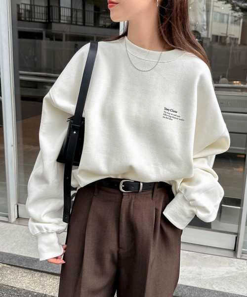 「andme」 「alma design」スウェットカットソー M オートミール レディース_画像5