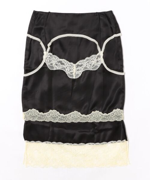 スカート SATIN ＆ LACE MIDI SKIRT WSK121ACWOV0056の画像