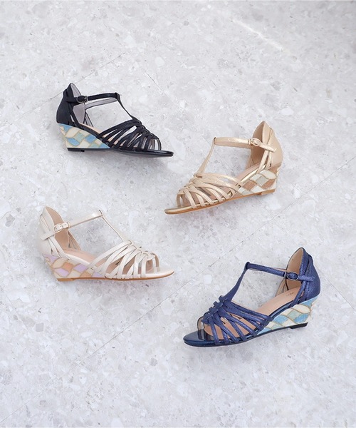 「MODE KAORI」 ヒールサンダル 23cm ネイビー レディース_画像2