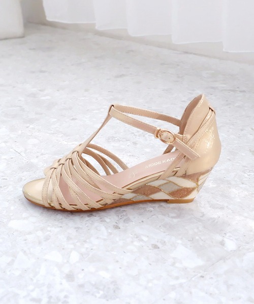 「MODE KAORI」 ヒールサンダル 23cm ネイビー レディース_画像6