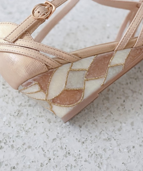 「MODE KAORI」 ヒールサンダル 23cm ネイビー レディース_画像9