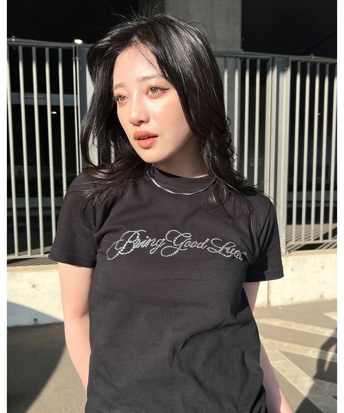 BGL tシャツ 半袖 SCRIPT LOGO TEE / ラインストーン / キラキラ