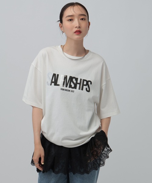 LEPSIM（レプシィム） tシャツ 半袖 箔プリントBIGT 670949 レディース