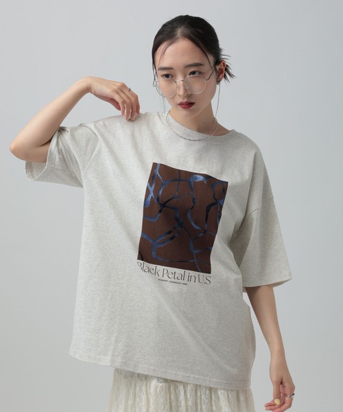 LEPSIM（レプシィム） tシャツ 半袖 箔プリントBIGT 670949 レディース