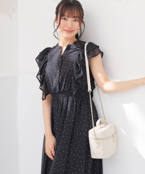 Honeys（ハニーズ） ワンピース 夏 半袖 フリル袖ワンピース