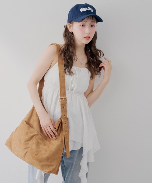 continuer de NICE CLAUP ブラウス シャツ レースアップキャミ