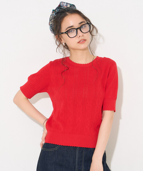 FREAK'S STORE（フリークスストア） tシャツ 半袖 アイレット ニット