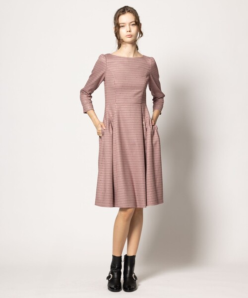 TOCCA（トッカ） 7分袖ワンピース 0 ピンク レディース : ZOZOTOWN