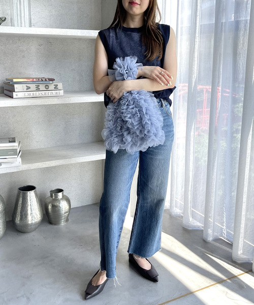 「LE TALON」 フラットパンプス 24cm チャコールグレー レディース_画像3