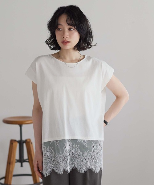 ハートマーケット（HEART MARKET） tシャツ 半袖 汗染み防止 裾レースT