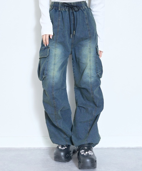 「LOVETOXIC」 「KIDS」カーゴパンツ - グレー キッズ_画像3