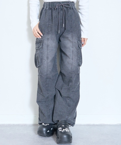 「LOVETOXIC」 「KIDS」カーゴパンツ - グレー キッズ_画像4