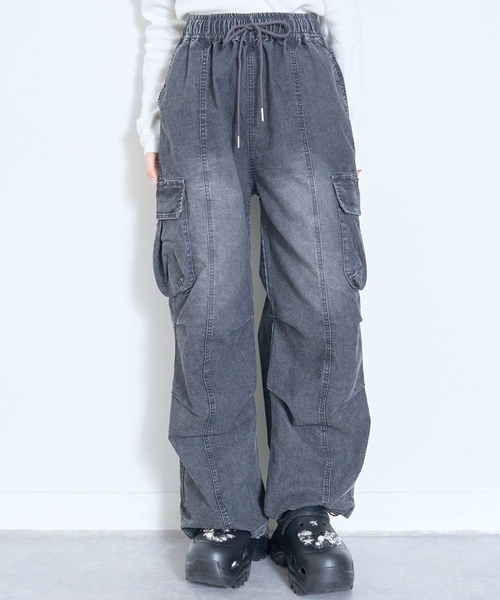 「LOVETOXIC」 「KIDS」カーゴパンツ - グレー キッズ_画像5