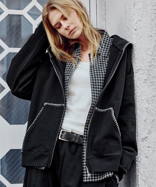 「ROCHEM」 ジップアップパーカー X-SMALL グレー メンズ_画像7