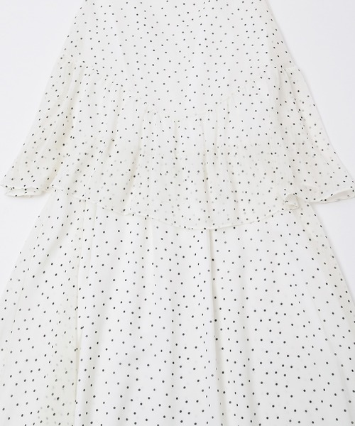 murea ワンピース ドット柄シアーノースリーブセットアップ風
