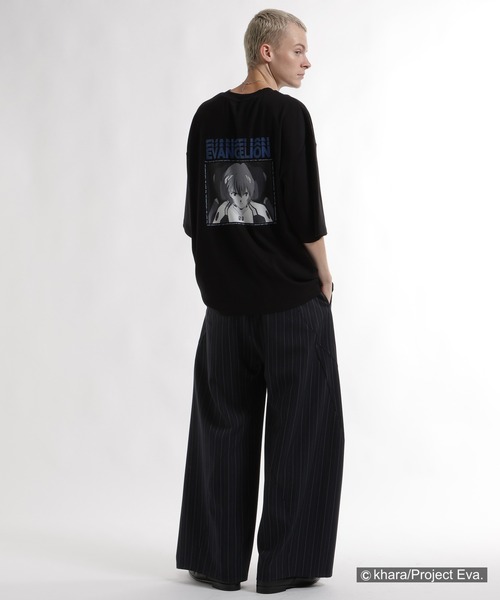 EVA×HARE デザインシャツ 黒 HARE（ハレ） tシャツ 「新世紀エヴァンゲリオン×HARE」シーンプリント