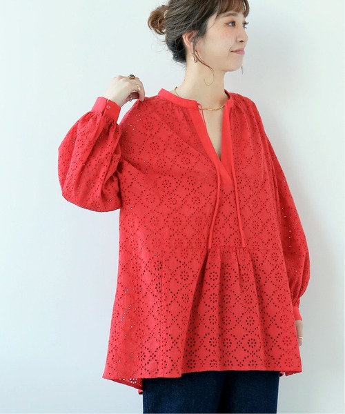 Simplicite（サンプリシテ） シャツ ブラウス レース刺繍スキッパー