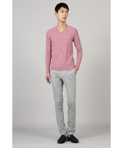 【オフ】HIGH STREET∴メランジ麻綿Wフェースジャージパンツ HIGH STREET∴メランジ麻綿Wフェースジャージイージーパンツ / HIGH