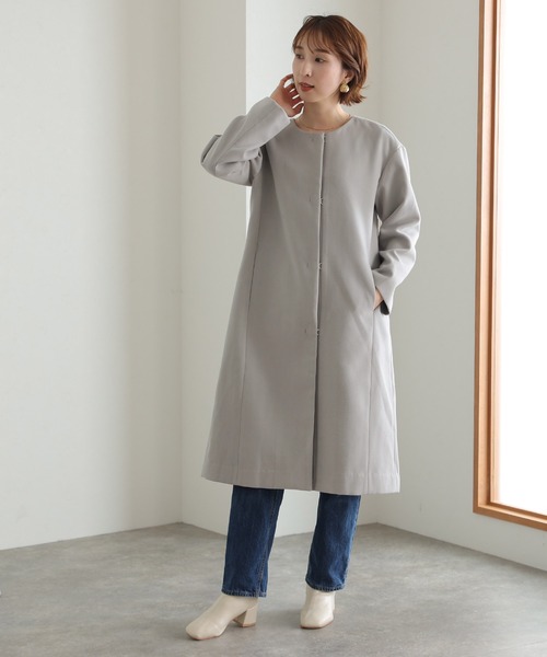 袖無しｺｰﾄ 50%OFF【NO ID.(ノーアイディー)】 ﾀﾞﾌﾞﾙﾌﾞﾚｽﾄBIGﾛﾝｸﾞｺｰﾄ(855006-871C