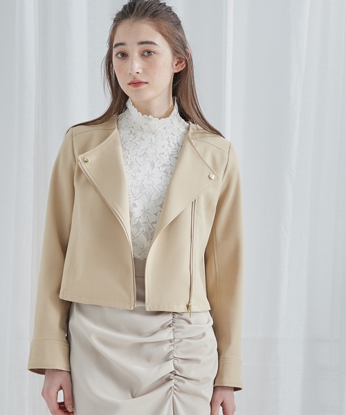 美品❤️タグ付き m-i-d 本革レザージャケット 薄ベージュ　Mサイズ 12Twelve Agenda（トゥエルブ アジェンダ） レザージャケット