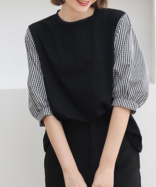 COO+i（クーイ） tシャツ 異素材ドッキングカットソー レディース