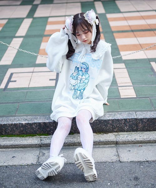 SPINNS（スピンズ） タイツ カラーレースタイツ リボン 網タイツ