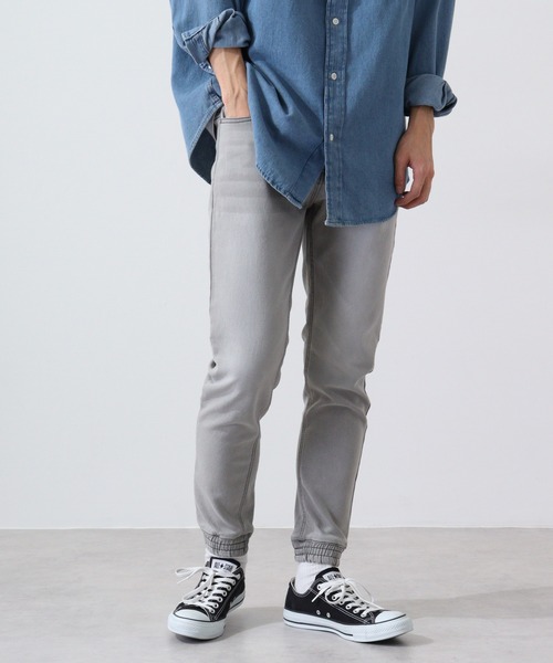 FUNALIVE ジーンズ ユーズド加工ニットデニムジョガーパンツ メンズ  