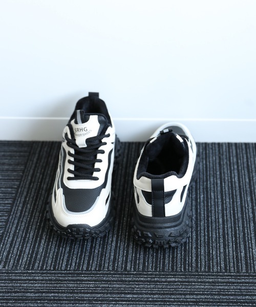shoes365 スニーカー 「shoes365」タイヤソール レザースニーカー