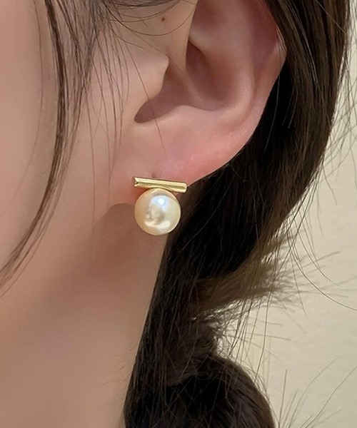 DiamondHearts（ダイヤモンドハーツ） ピアス 片耳用 ゴールド×パール 