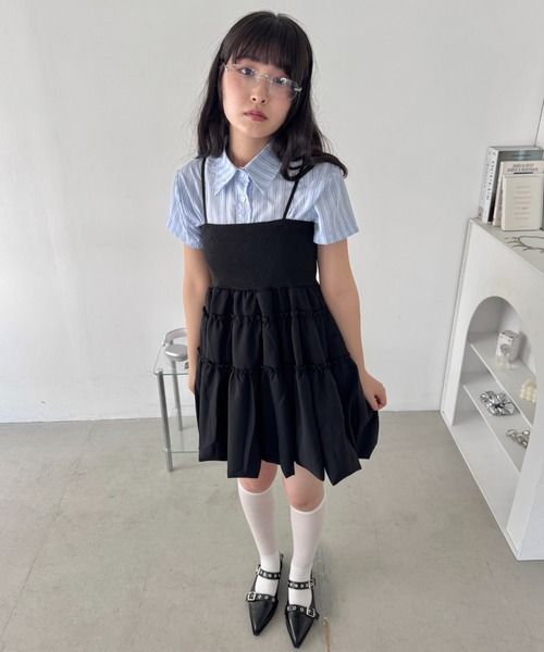 （K05695）HER. ハー コットンバルーンドレス　キャミワンピース　F バルーンティアードキャミワンピース[品番：OUTW0000071