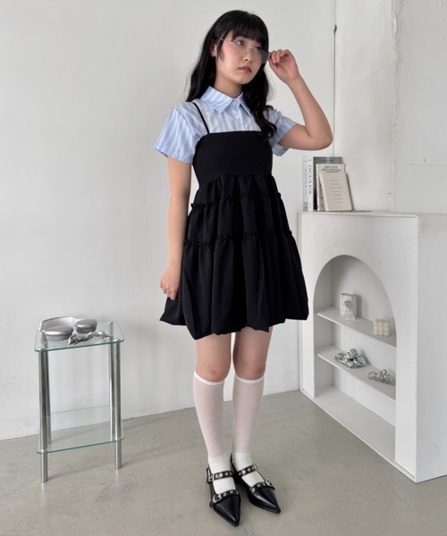 ワンピース キャミワンピ バルーンスカート 可愛い 韓国 L1809 ワンピース キャミワンピ バルーンスカート 可愛い 韓国 L1809