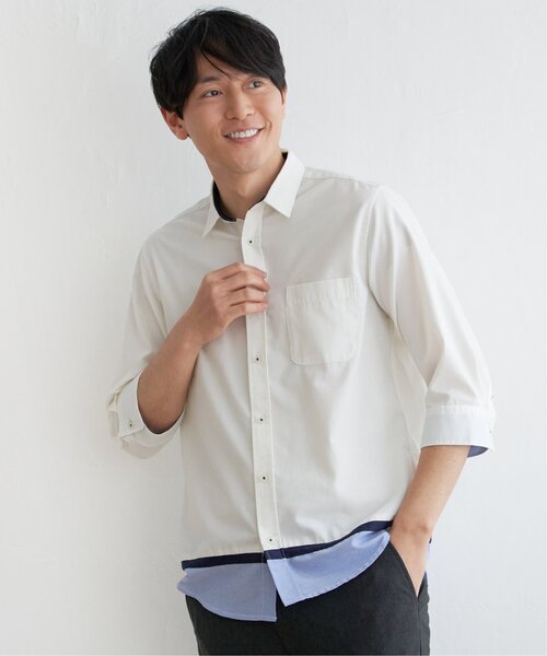 【ESSAY】7分袖シャツ　サイズМ Aラインレギュラーカラー7分袖シャツ [JAPAN FABRIC]｜メンズ