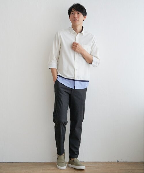 d.i.a - d.i.a 7分丈シャツ ikka シャツ 7分袖オックス裾切り替えシャツ メンズ : ZOZOTOWN