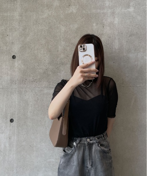 tシャツ さらっと透けて、なめらかにフィットする。11色 シアー