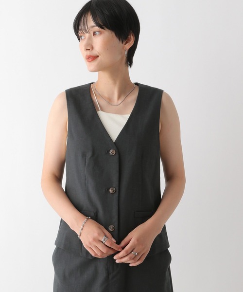 LEPSIM ベスト ジレ リネン混ベスト 124029 レディース