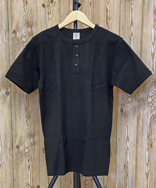 AVIREX tシャツ リブ 半袖 ヘンリーネック Tシャツ デイリー