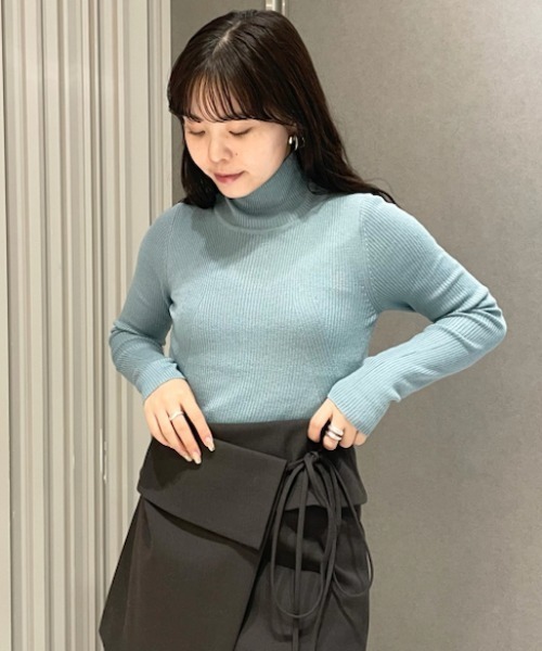 FRAY I.D ニット セーター セミシアーウールシルクリブタートル 