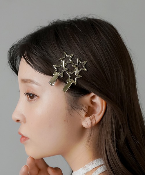 スナップ ヘアクリップ 2つセット SPINNS ヘアクリップ 「2個セット」リボンデザイン ベロアヘア