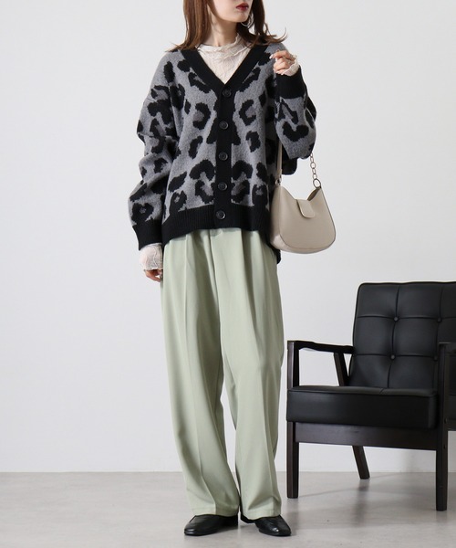 FUNALIVE（ファンアライブ） カーディガン WS select 起毛 レオパード