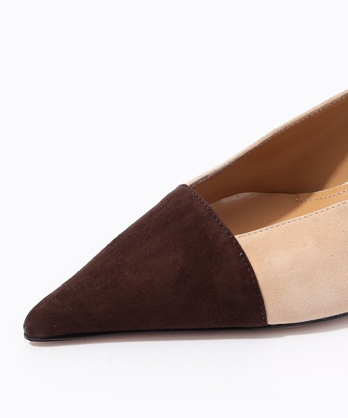 PELLECO ベージュ スエード パンプス 38 PELLICO パンプス スエードカラーブロックパンプス : ZOZOTOWN
